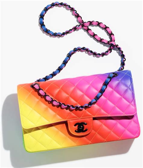 chanel bag flower|chanel rainbow flap bag.